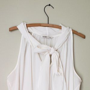 XL White Tie-Neck Blouse -  Old Navy